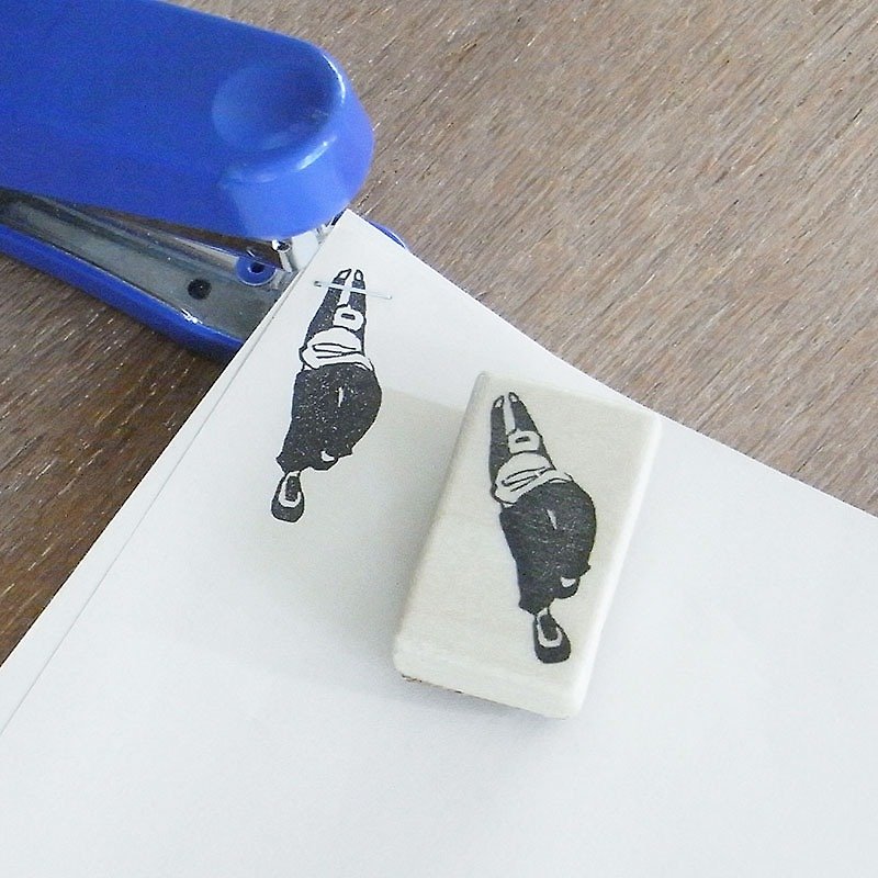 Handmade rubber stamp for stapler Slide down - ตราปั๊ม/สแตมป์/หมึก - ยาง สีกากี