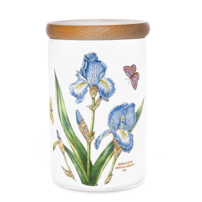 Portmeirion Botanic Garden Storage Jar 7 inch Iris - Cookware - Pottery Blue