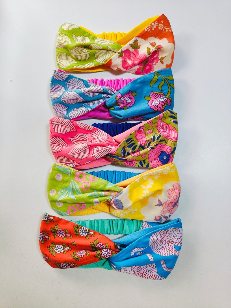 Indian cotton printed headband - เครื่องประดับผม - ผ้าฝ้าย/ผ้าลินิน หลากหลายสี