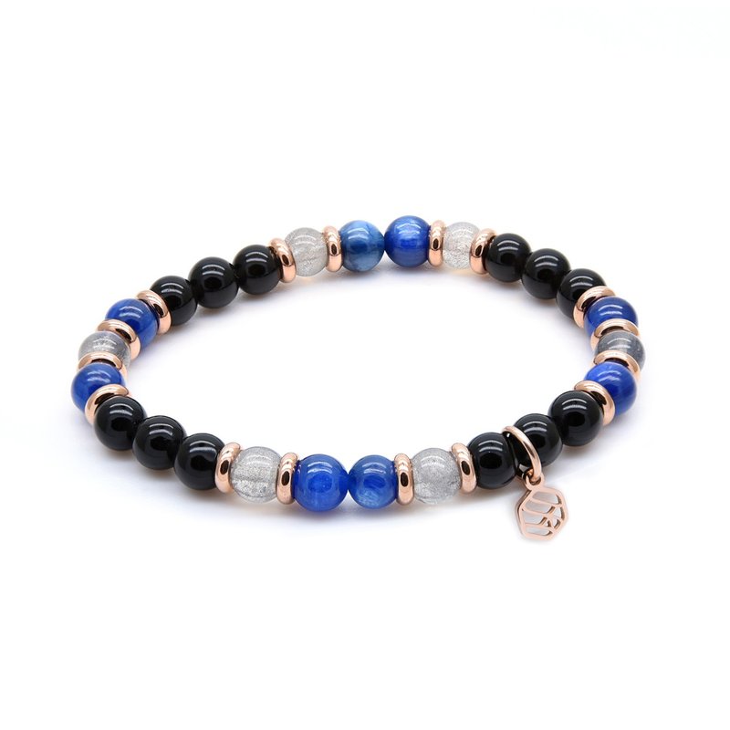 Kyanite Moonstone Black Obsidian Beaded Bracelet - Bracelets - Crystal 