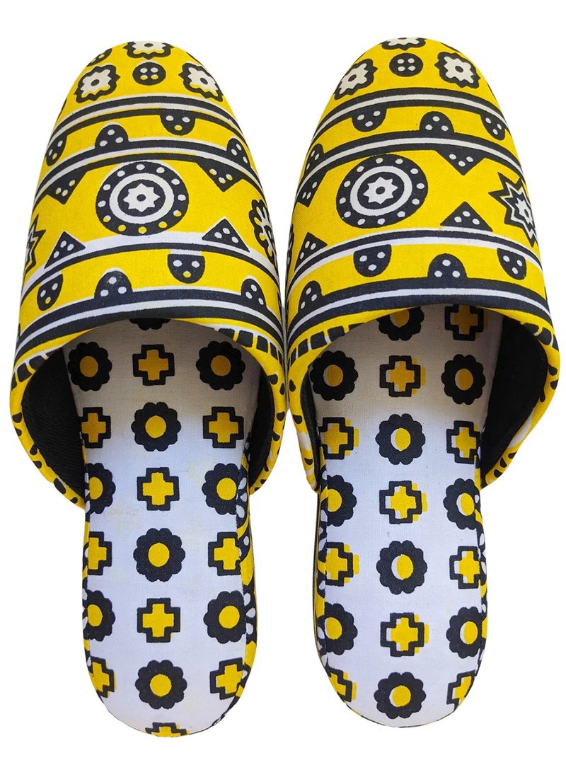 [BATIK] Slippers MD-240 / M (23.5-25cm) - Indoor Slippers - Cotton & Hemp Yellow