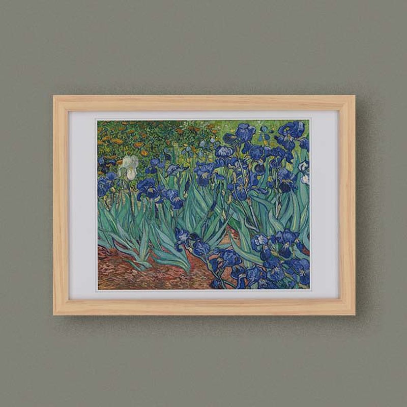 【 世界名作小框畫 】梵谷・鳶尾花 - 海報/掛畫/掛布 - 紙 藍色