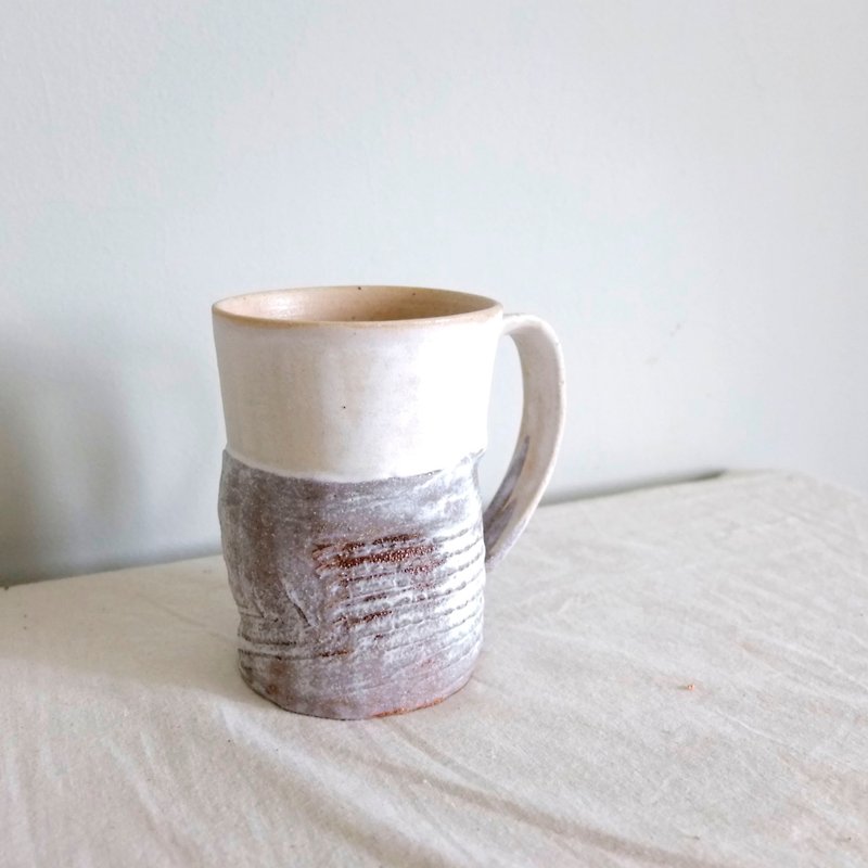 Coffee milk contrast color coffee cup teacup 300c.c - Mugs - Pottery 