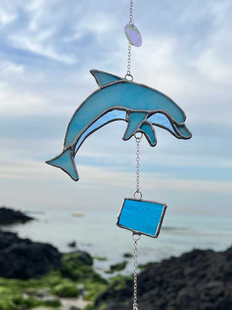 dolphin suncatcher - ตกแต่งผนัง - กระจกลาย หลากหลายสี