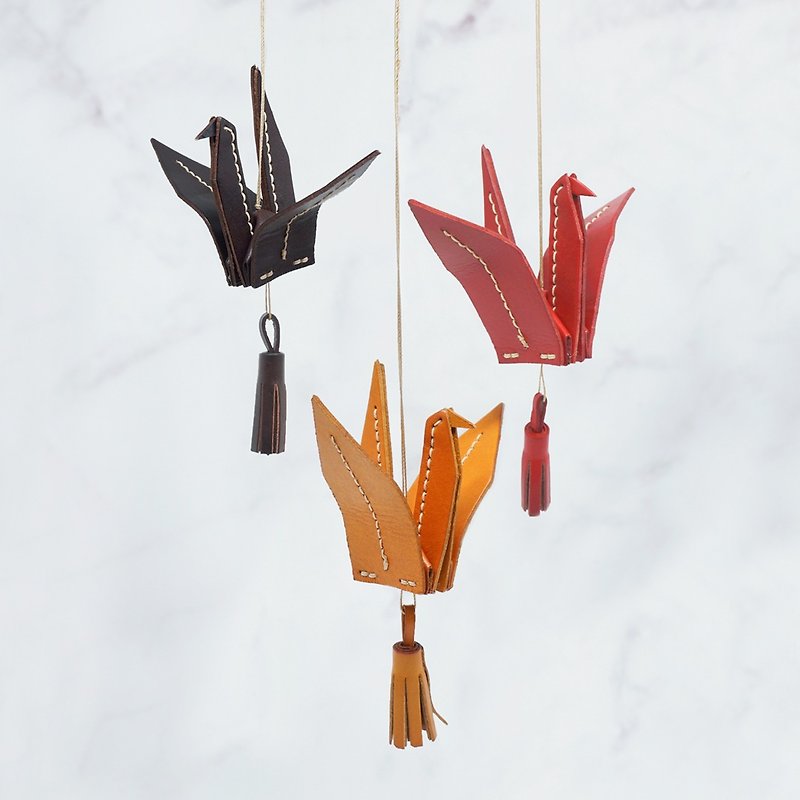 Blessing hand crafted crane cranes - Other - Genuine Leather Multicolor