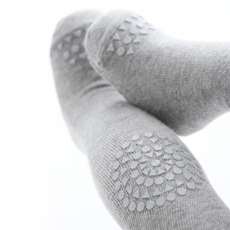GoBabyGo Knee Protector Non-slip Tights-Light Gray Tights-Melange Gray - อื่นๆ - ผ้าฝ้าย/ผ้าลินิน สีเทา