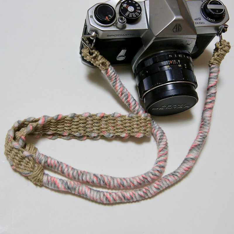 本数限定/アスレチックカラーヤーンの麻紐ヘンプカメラストラップ/2重リング - 相機背帶 - 棉．麻 多色