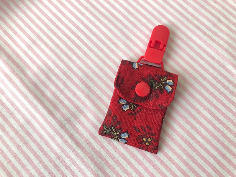 Color Bell Flower-Baby Safe Charm Bag - Bibs - Cotton & Hemp Red