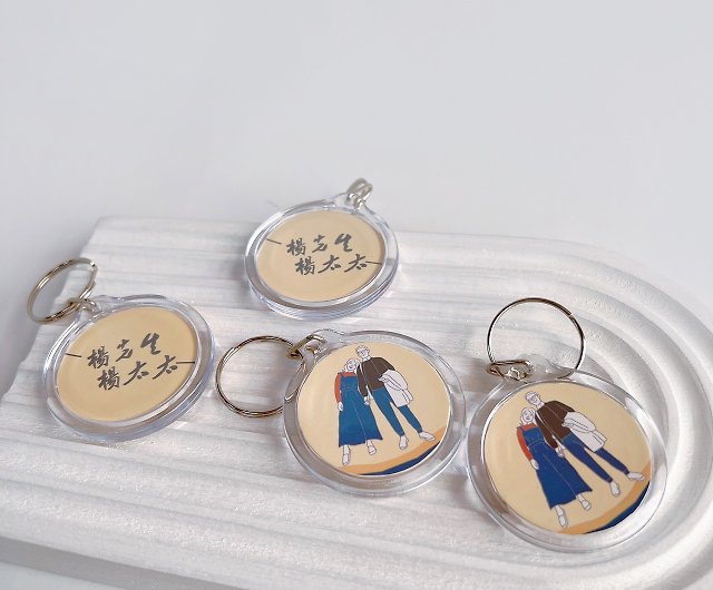 Custom-made face painting  portrait couple souvenir gift wedding small key  ring - Shop zoeypsps Keychains - Pinkoi