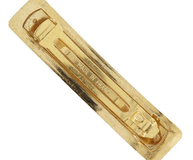 CHANEL シャネル　ロゴ　ヴィンテージバレッタ 新品未使用品　97A 日本直送】シャネルCHANEL バレッタロゴヴィンテージ金メッキ