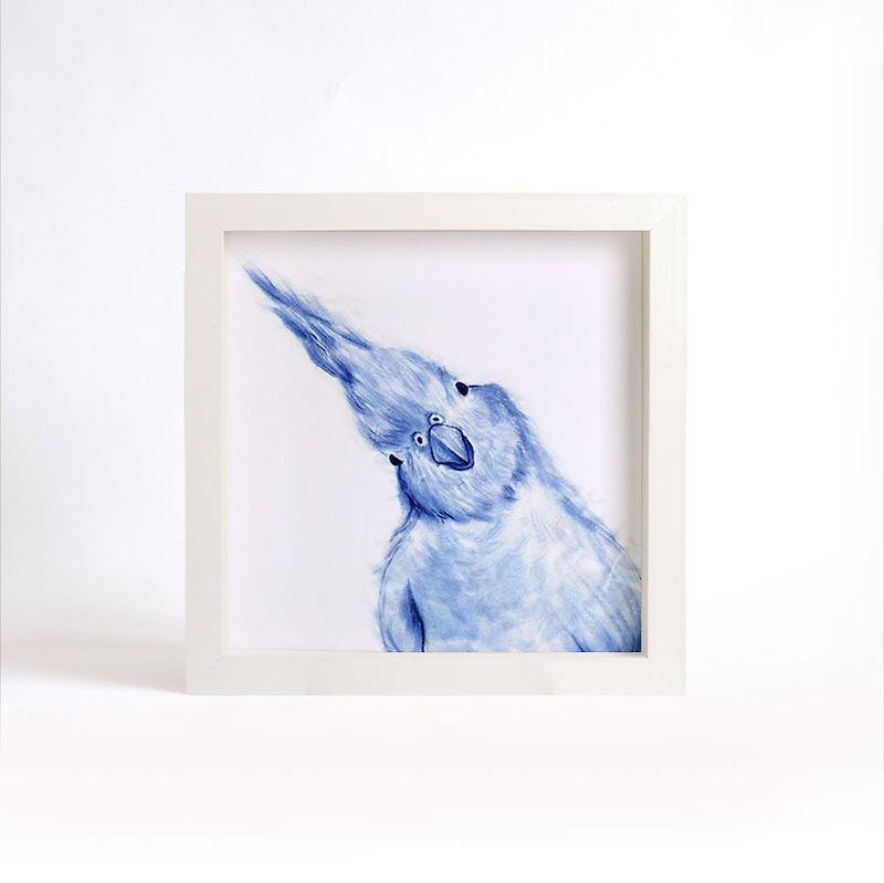 "Visit" Blue and White Series Copy Painting-Bird (without frame) - โปสเตอร์ - กระดาษ สีน้ำเงิน