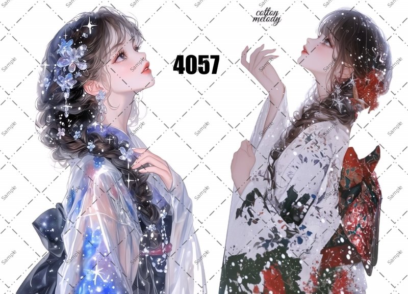 original sticker no.4057 人物ステッカー オリジナルステッカー オリジナル人物ステッカー 装飾ステッカー cotton melody - 貼紙 - 紙 