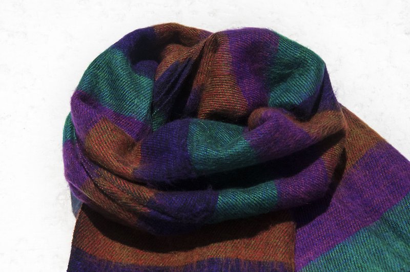 Pure wool shawl / knit scarf / knitted shawl / blanket / pure wool scarf / wool shawl - South America - ผ้าพันคอถัก - ขนแกะ หลากหลายสี
