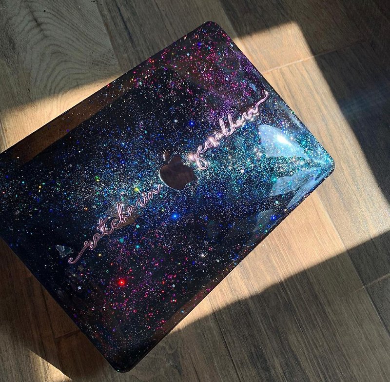 Made to order : Macbook Galaxy handmade case - Computer Accessories - Resin Black