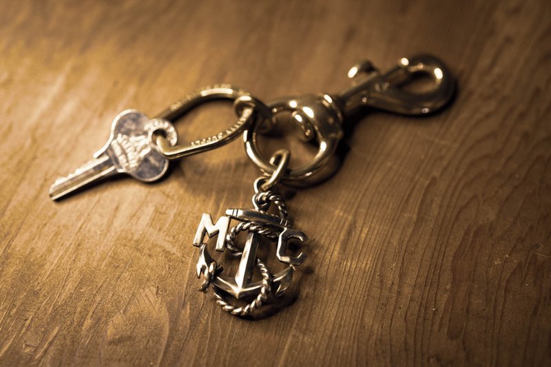 M.S.C Anchor Brass Keychain (Double Horseshoe Ring) - ที่ห้อยกุญแจ - ทองแดงทองเหลือง 