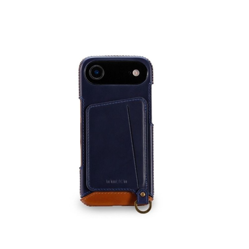 iPhone 17 Air 經典系列-磁吸站立卡袋手機皮套-海軍藍 - 手機殼/手機套 - 真皮 藍色