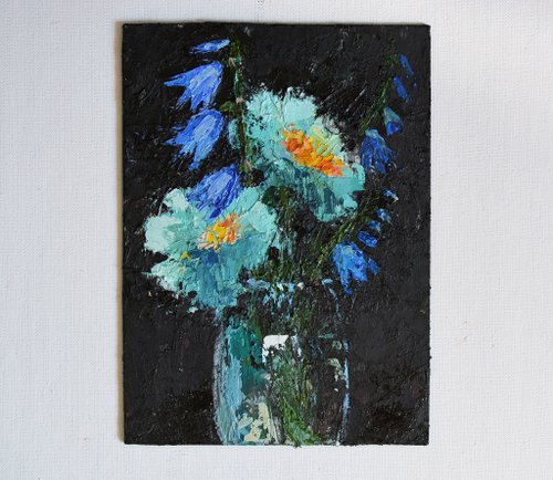 油絵 絵画【青い紫陽花】 絵画 HR 通販 15709475｜Creema