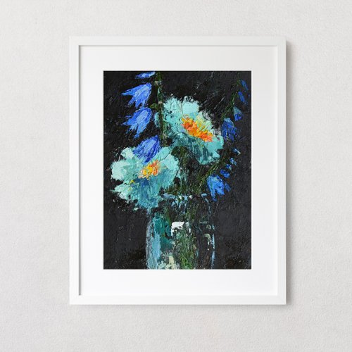 油絵 絵画 【白と青い花】 油絵 絵画 【白と青い花】 油絵 絵画 【白と青い花】 - メルカリ