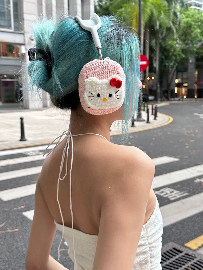 Cute Crochet AirPods Max Case Sony XM5 Protector Headphone Wrapper - Headphones & Earbuds - Other Materials 