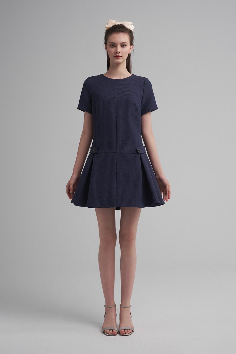 Oceanus純粹之光簡約小洋裝 - 洋裝/連身裙 - 其他人造纖維 藍色