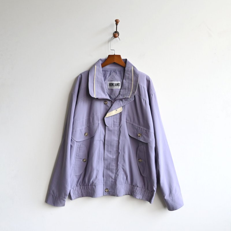 [Egg Plant Vintage] Wisteria Cloud Mist Vintage Blossom Jacket - Women's Casual & Functional Jackets - Other Man-Made Fibers Purple