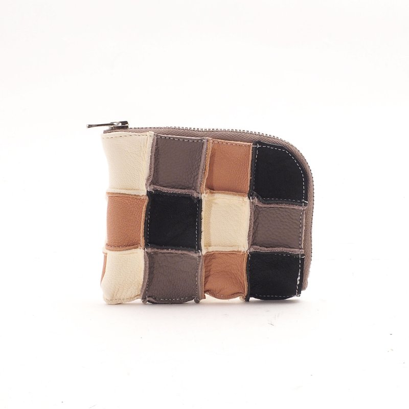 random leather mini wallet (multi color) - Coin Purses - Genuine Leather Multicolor