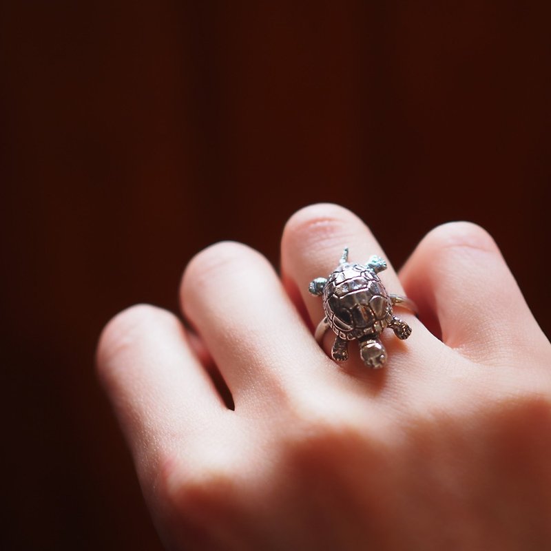 亀のリング - 戒指 - 純銀 銀色