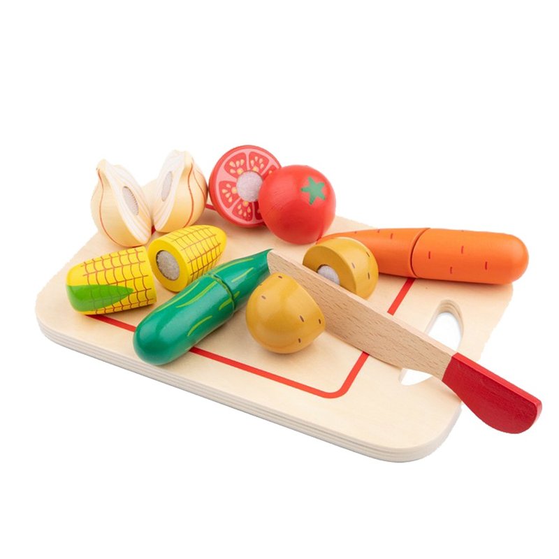 [New Classic Toys from the Netherlands] Vegetarian Slicing Fun 8-piece set-10577 - Kids' Toys - Wood 