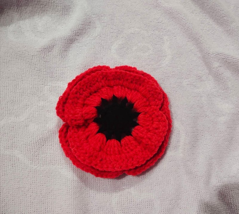 Coaster flower poppy Crochet - Dining Tables & Desks - Thread Red