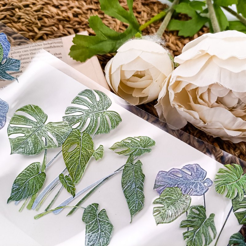 NO LS107 龜背芋Monstera/ 裝飾膠帶 - 紙膠帶/和紙/PET - 塑膠 多色