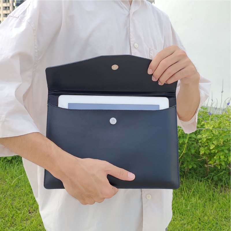 ipad leather tablet case - Laptop Bags - Genuine Leather Black