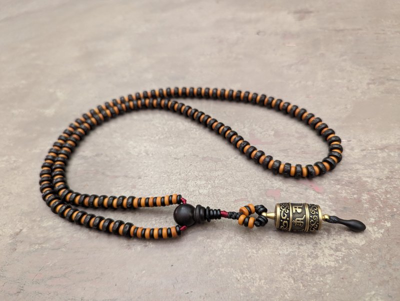 Om Mani Padme Hum Carved Beads Tibetan Mala Prayer Necklace 108 ...