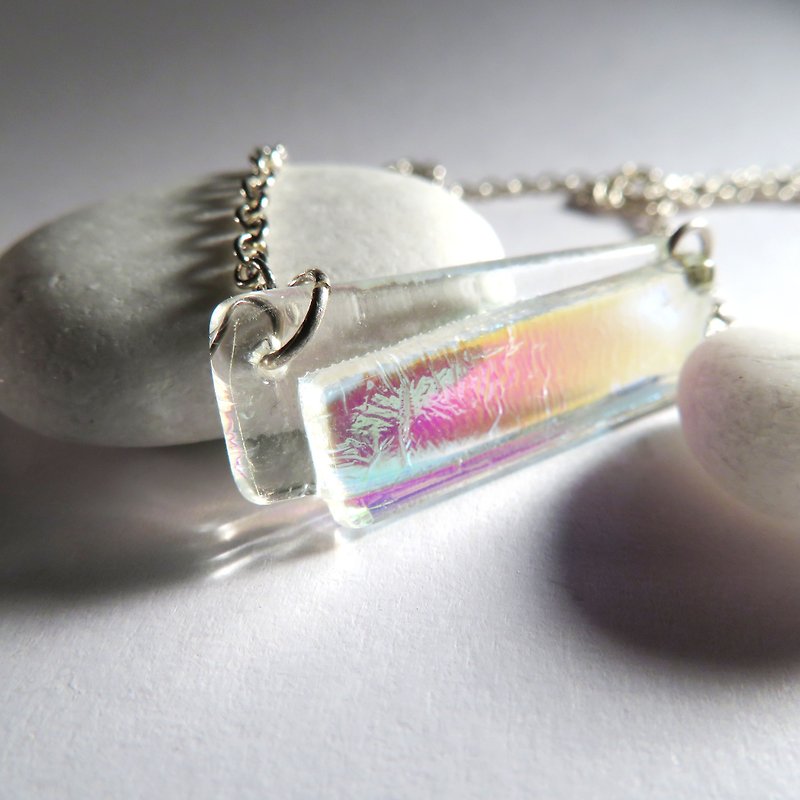 Jewelry glass word chain / E1 - Necklaces - Paper Multicolor