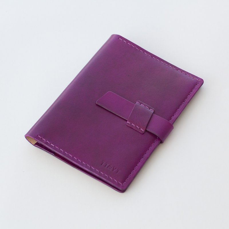 Handmade vegetable tanned cowhide leather - passport cover - stained version of leather - Other - Genuine Leather Multicolor