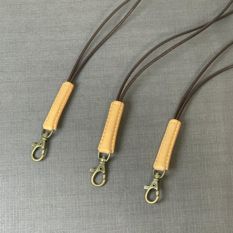 [neck rope] Simple cowhide hanging neck rope for certificate cover (document cover not included) - เชือก/สายคล้อง - หนังแท้ 