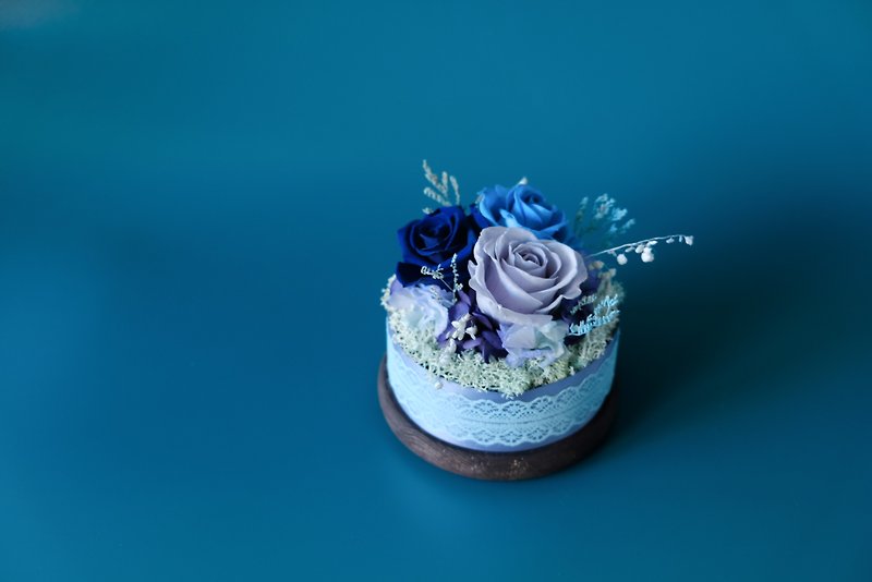 【花作蛋糕】 藍色/永生花/不凋花 生日禮物 - 植物/盆栽/盆景 - 植物．花 藍色