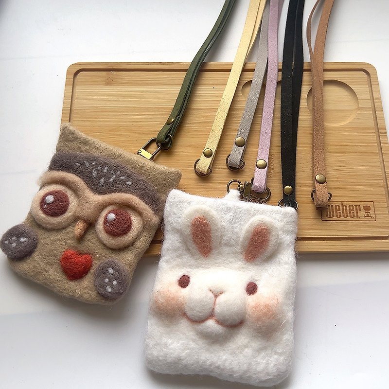 The Animals of the Forest of Rabbit Bags Card Ticket Holder Lanyard Add-on Purchase - Lanyards & Straps - Faux Leather Multicolor