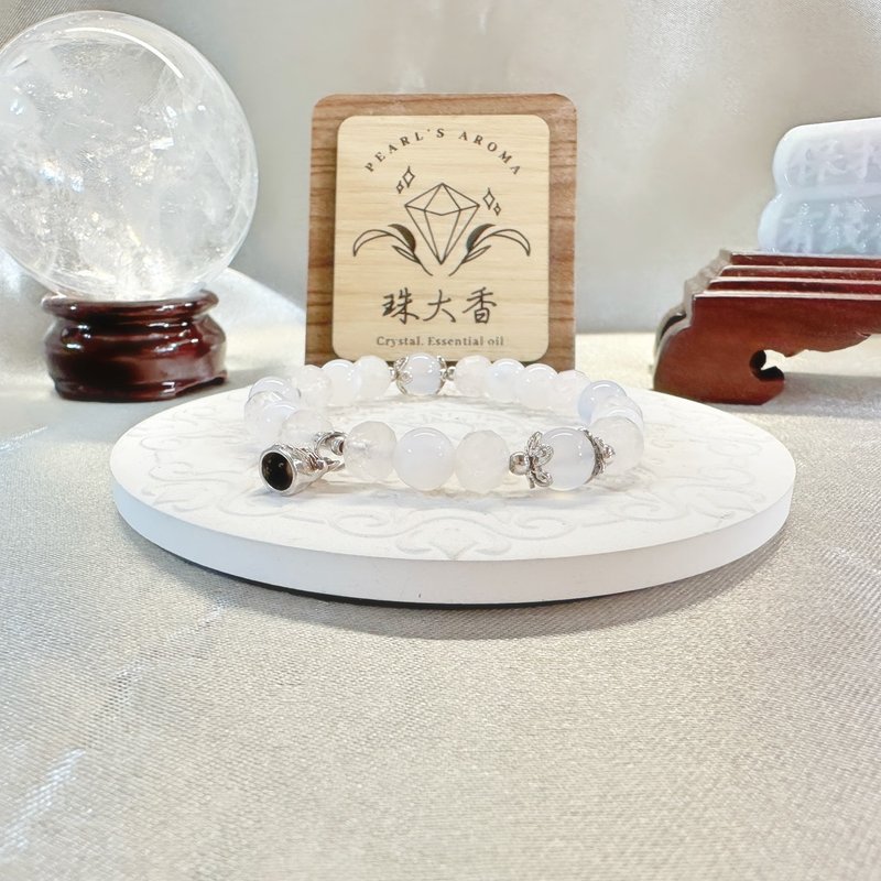 雲語心澄 藍玉髓 白瑪瑙 粉晶 925純銀 - 手鍊/手環 - 水晶 多色