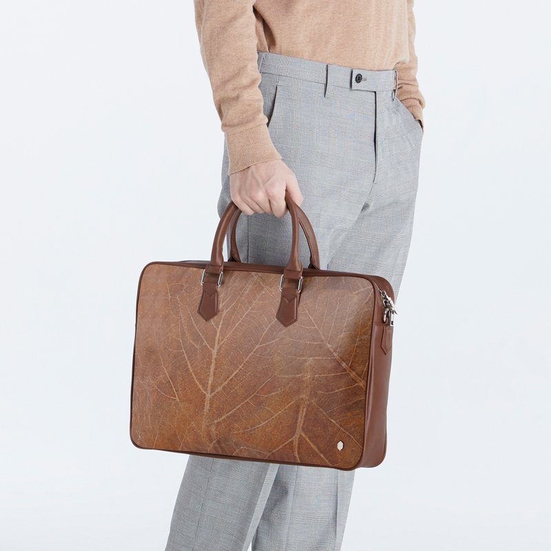 กระเป๋าใส่เอกสาร สีน้ำตาล (Oxford Briefcase) 電腦包 棕色 - กระเป๋าเอกสาร - พืช/ดอกไม้ สีนำ้ตาล