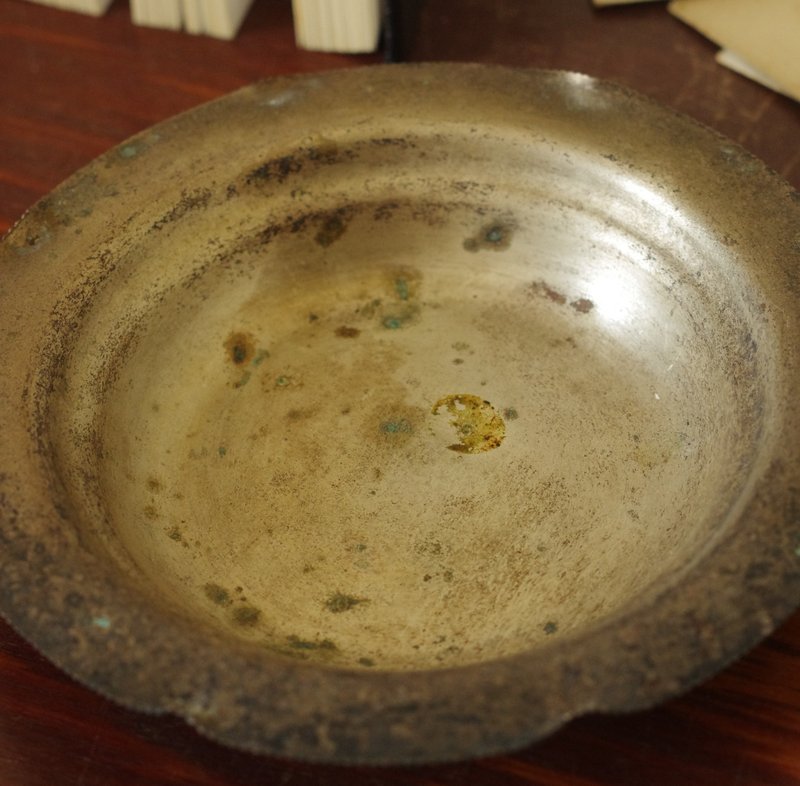 古董銀色電鍍小盤子 展示 W642 - 花瓶/花器 - 其他金屬 銀色