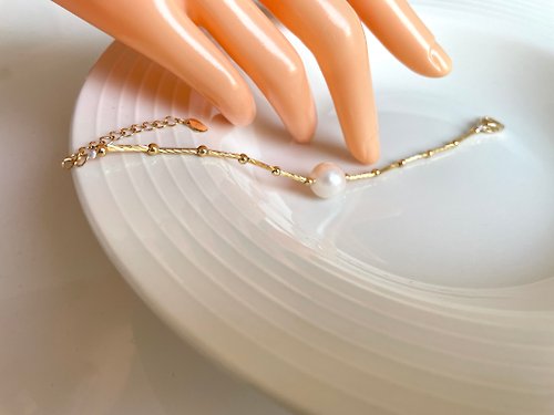 Athena珍珠設計 巴洛克狂想 天然淡水珍珠 粉色炫彩 手鏈