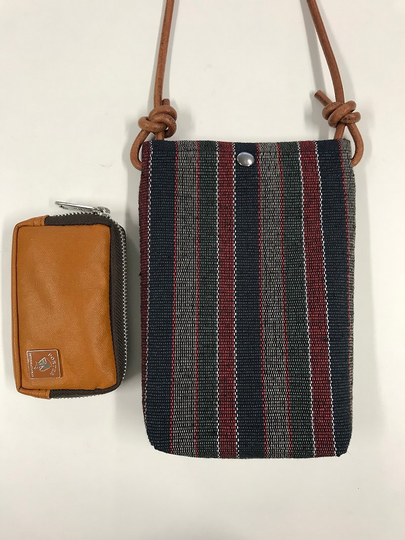 Hand-woven cloth phone bag - Toiletry Bags & Pouches - Cotton & Hemp Multicolor