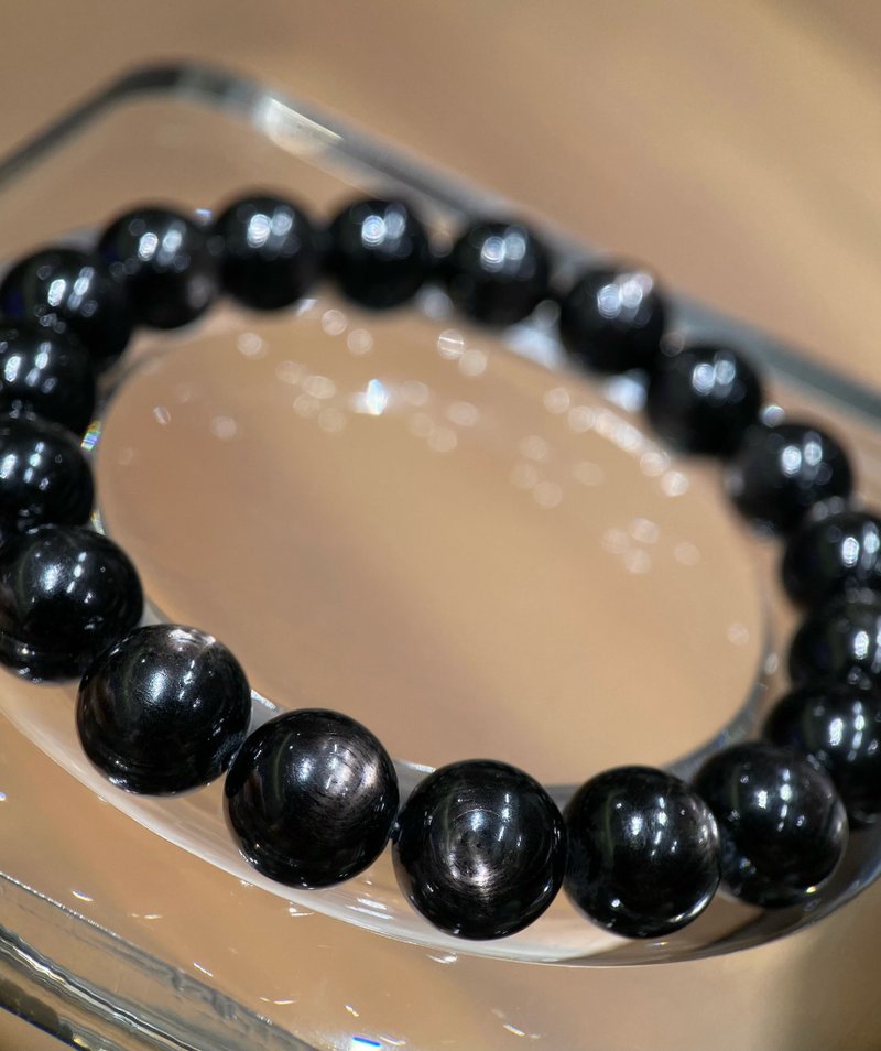 Top-grade Natural 10mm Hypersthene Bracelet - Attracts Wealth, Wards off Petty People, The Stone of Rest - Bracelets - Crystal 