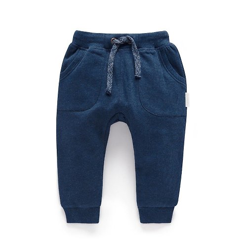 Purebaby有機棉 澳洲Purebaby有機棉男童休閒運動長褲 12M-4T 深藍色