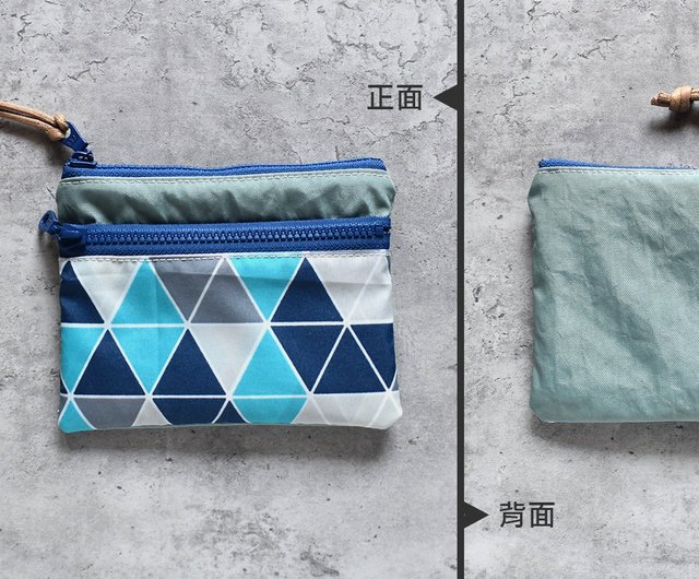 トラベル防水財布小銭入れ カードポケット 収納ポーチ_三角格子