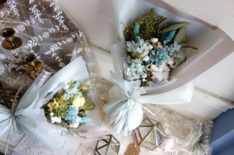 Ocean Blue Bouquet/Korean Bouquet/Graduation Bouquet/Birthday/Valentine's Day/Boys Bouquet - Dried Flowers & Bouquets - Plants & Flowers Blue