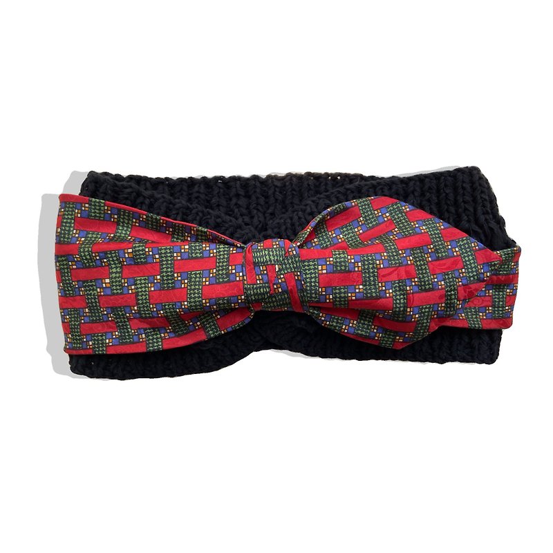 YLGM hand-woven retro red and green headband, a variety of ways to wear vintage vintage tie silk scarf