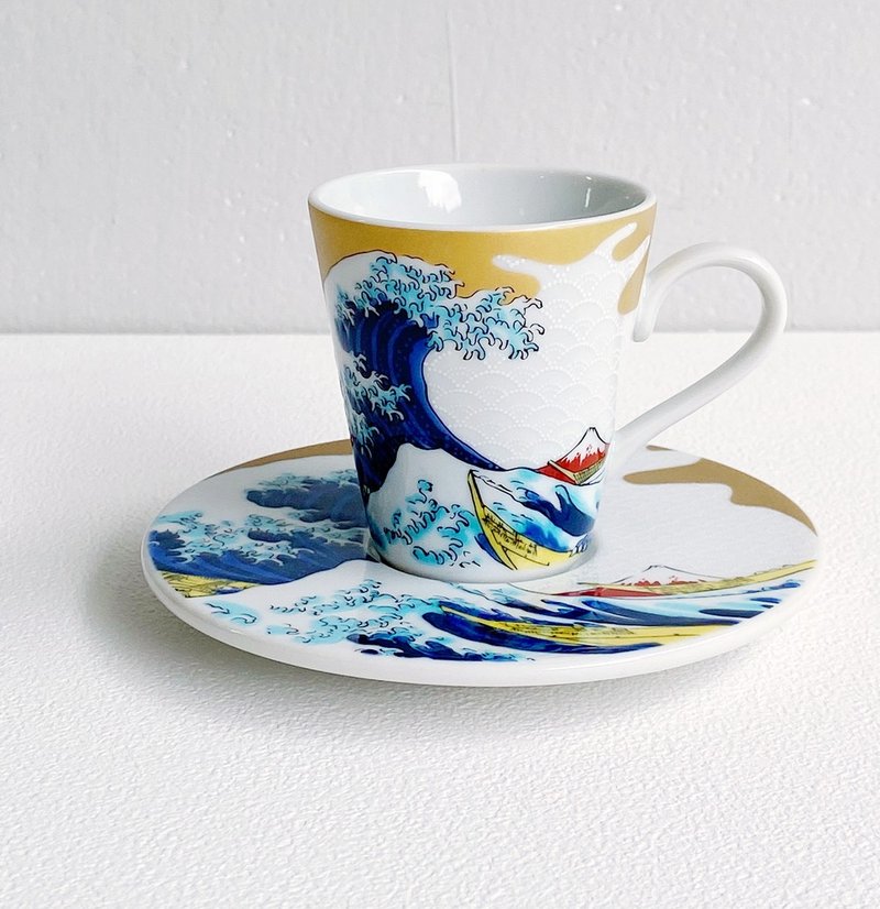 Espresso Coffee Cup and Saucer Set - แก้วมัค/แก้วกาแฟ - เครื่องลายคราม สีน้ำเงิน