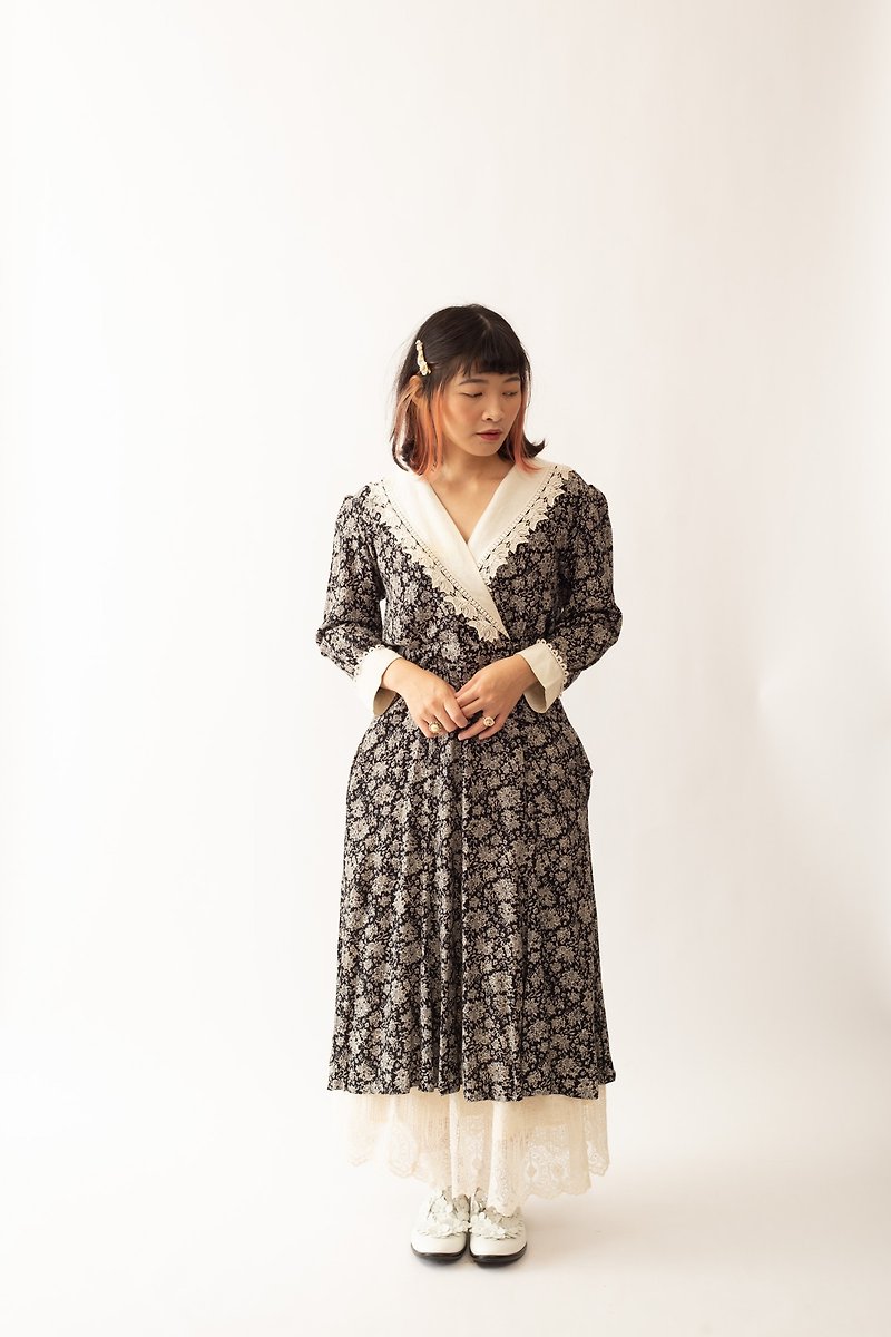Vintage American dress [First Love Sales Office] B645 - One Piece Dresses - Other Man-Made Fibers 