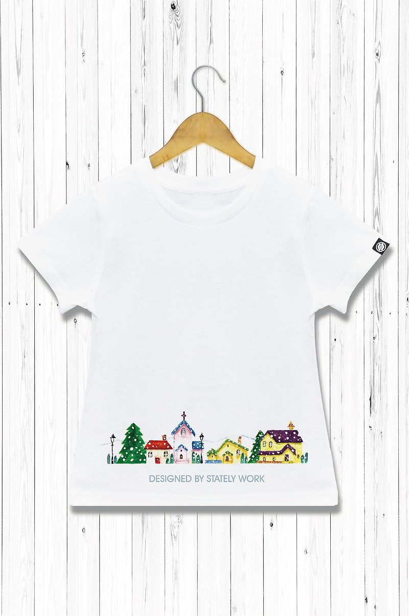STATELYWORK Christmas Street View T-Children's Two Colors - Other - Cotton & Hemp Multicolor